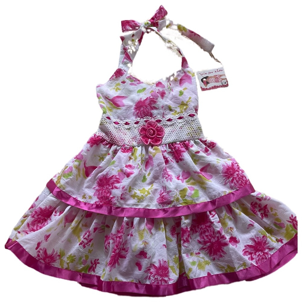 Beautiful Girl dress size 6 Color Pink Flowers